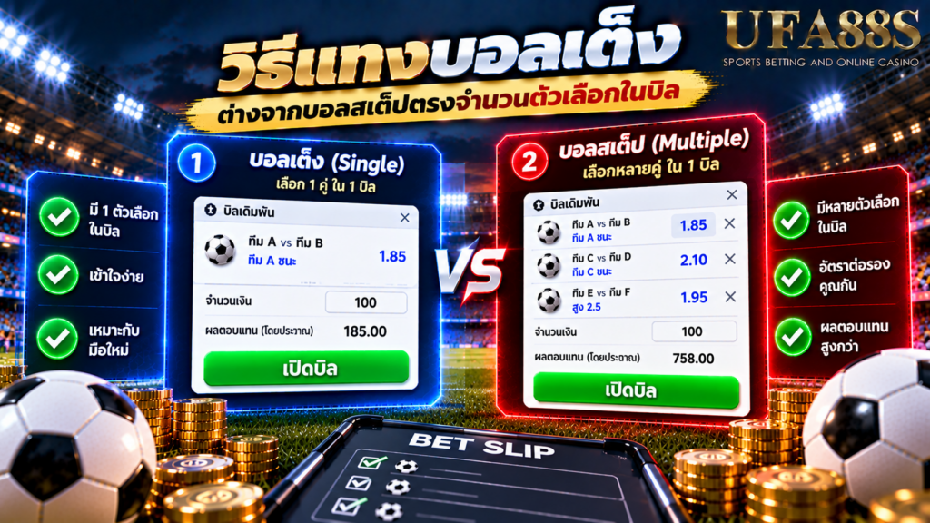 ต่างจากบอลสเต็ปตรงจำนวนตัวเลือกในบิล