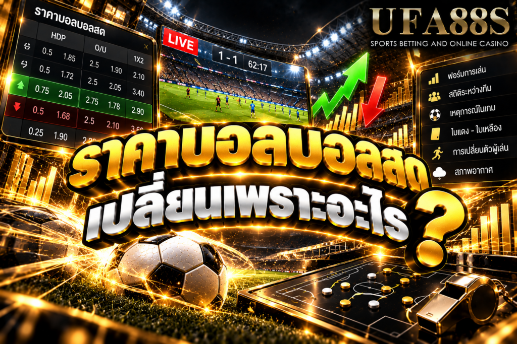 ราคาบอลบอลสดเปลี่ยนเพราะอะไร เปลี่ยนตามสกอร์ เวลา รูปเกม และเหตุการณ์สำคัญระหว่างแข่งขัน
