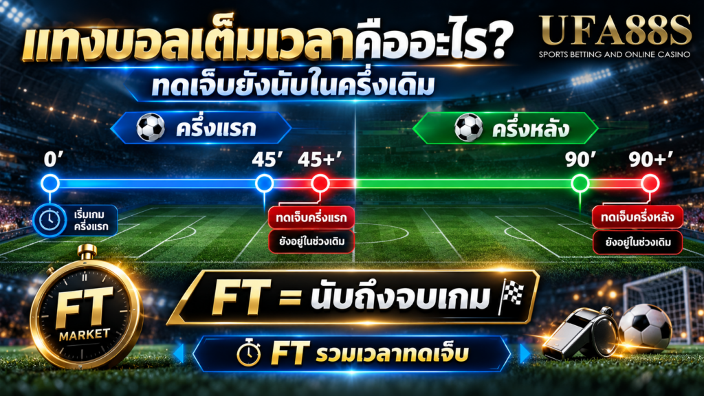 เวลาทดเจ็บยังอยู่ในครึ่งการแข่งขันเดียวกัน