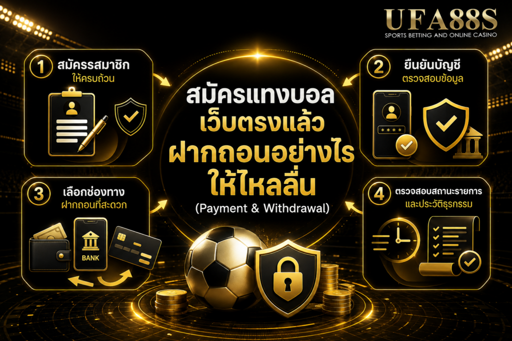 สมัครแทงบอลเว็บตรงแล้วฝากถอนอย่างไรให้ไหลลื่น (Payment & Withdrawal)