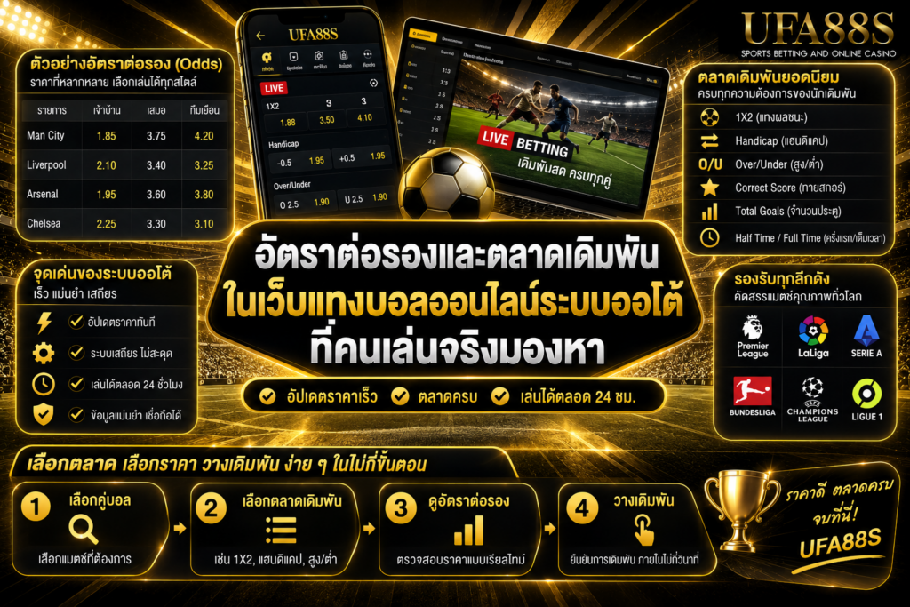 อัตราต่อรองและตลาดเดิมพันในเว็บแทงบอลออนไลน์ระบบออโต้ ที่คนเล่นจริงมองหา