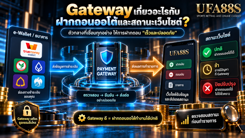 Gateway เกี่ยวอะไรกับฝากถอนออโต้และสถานะเว็บไซต์