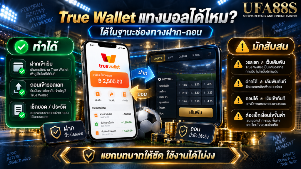True Wallet แทงบอลได้ไหม พร้อมตัวอย่างสถานการณ์ที่มักทำให้สับสน