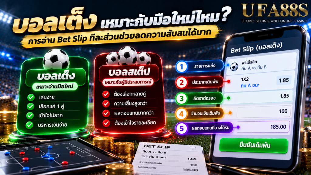 การอ่าน Bet Slip ทีละส่วนช่วยลดความสับสนได้มาก