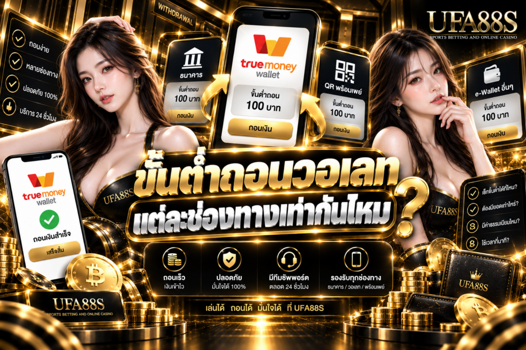 ขั้นต่ำถอนวอเลทแต่ละช่องทางเท่ากันไหม เช็กเงื่อนไขก่อนถอนทุกครั้ง