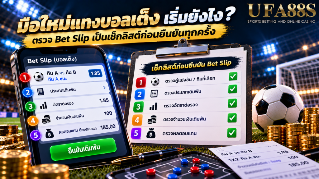 ตรวจ Bet Slip เป็นเช็กลิสต์ก่อนยืนยันทุกครั้ง