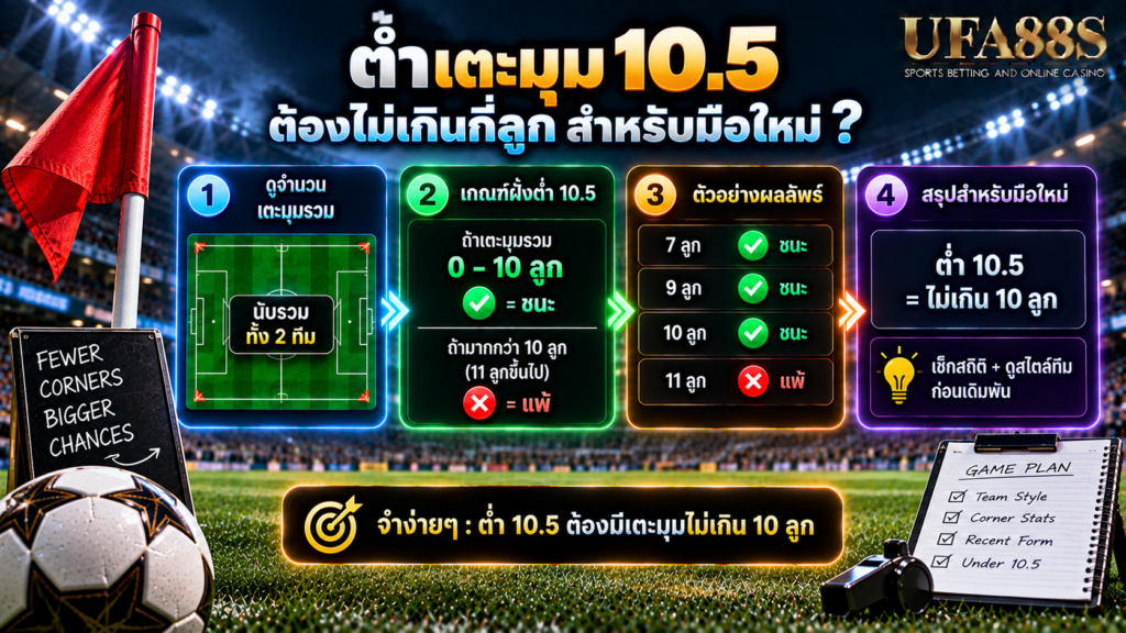ต่ำเตะมุม 10.5 ต้องไม่เกินกี่ลูก สำหรับมือใหม่