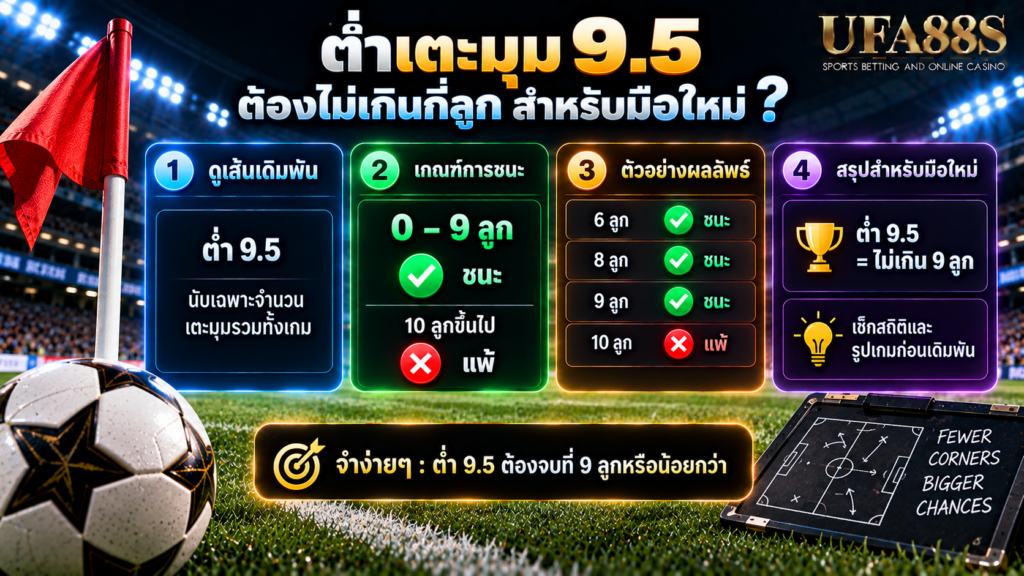 ต่ำเตะมุม 9.5 ต้องไม่เกินกี่ลูก สำหรับมือใหม่