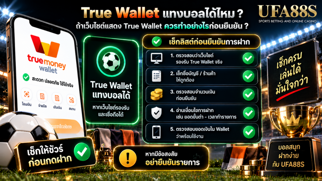 ถ้าเว็บไซต์แสดง True Wallet ควรทำอย่างไรก่อนยืนยัน