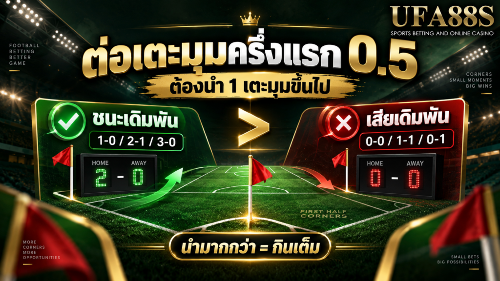 ทำไมต่อ -0.5 ต้องนำอย่างน้อย 1 เตะมุม