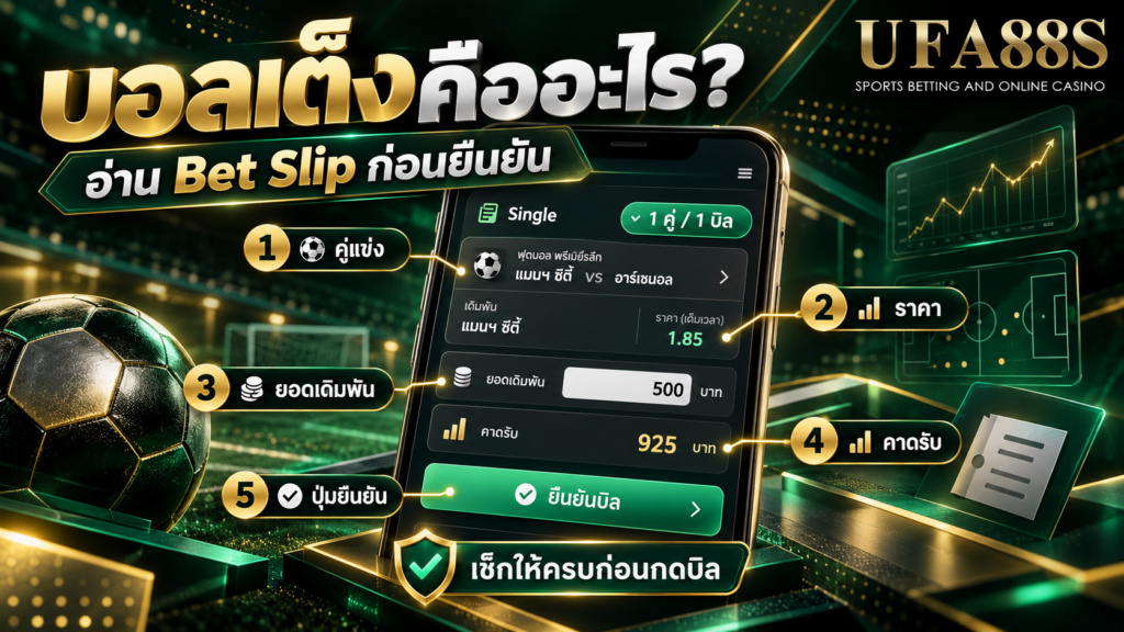 บอลเต็งคืออะไร วิธีอ่าน Bet Slip ของบอลเต็งทีละจุดก่อนยืนยัน
