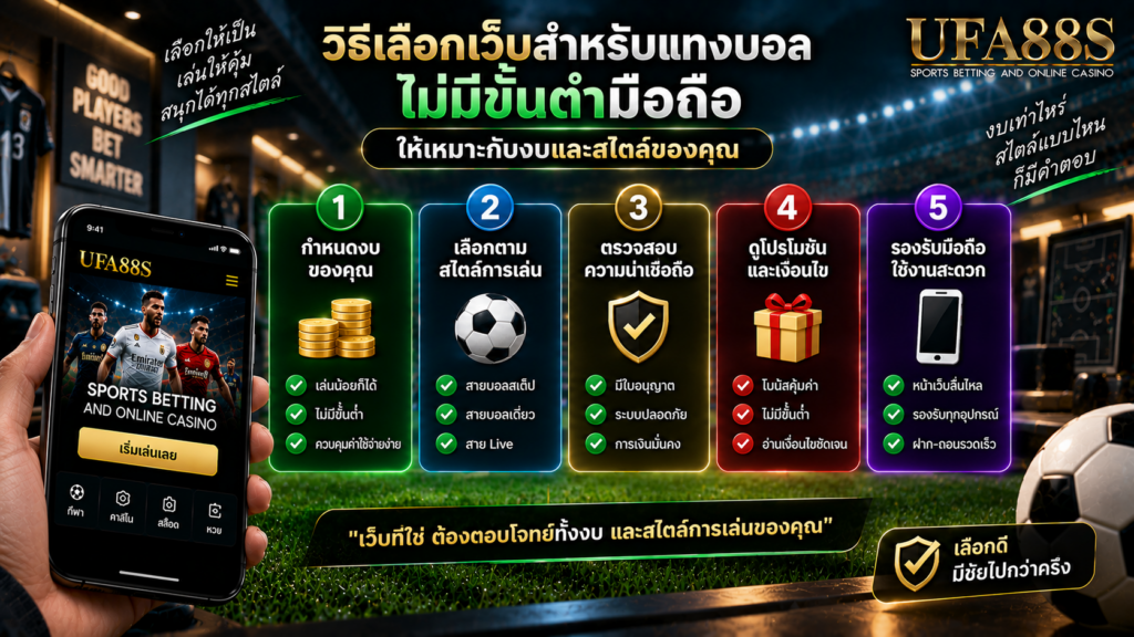 วิธีเลือกเว็บสำหรับแทงบอลไม่มีขั้นต่ำมือถือ ให้เหมาะกับงบและสไตล์