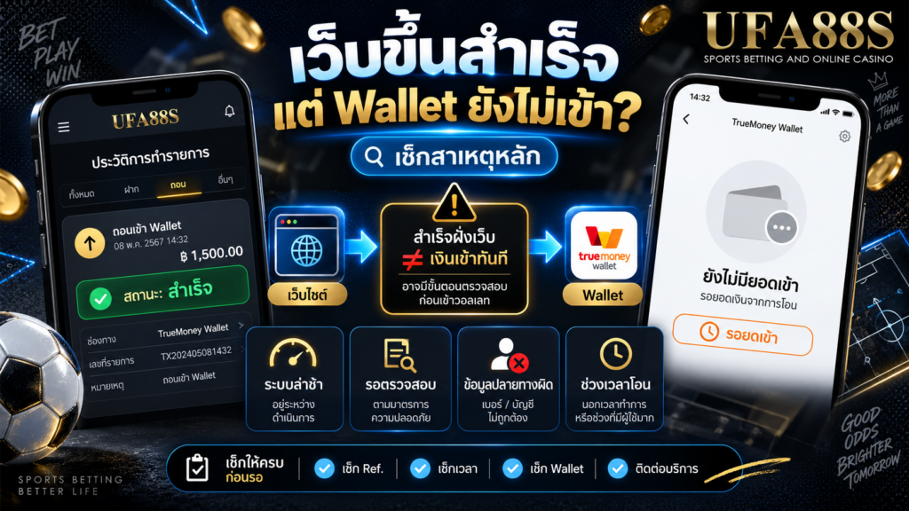 สาเหตุที่เว็บไซต์ขึ้นสำเร็จแล้วแต่ Wallet ยังไม่เห็นยอด