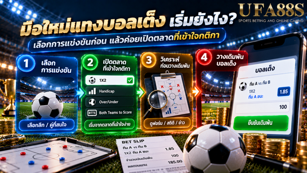 เลือกการแข่งขันก่อน แล้วค่อยเปิดตลาดที่เข้าใจกติกา