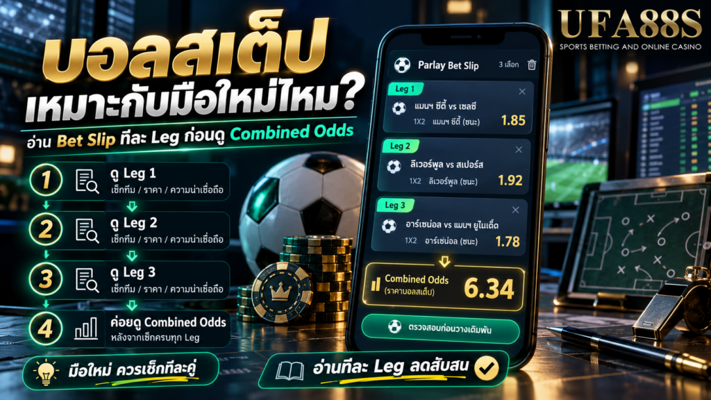 Bet Slip ควรอ่านทีละ Leg ก่อนดู Combined Odds