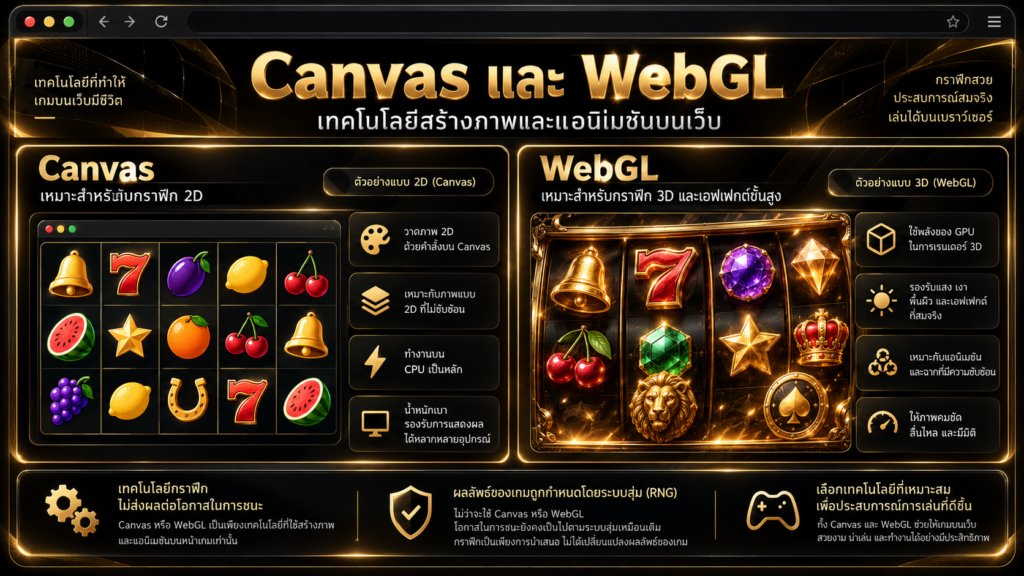 Canvas และ WebGL ช่วยนำเสนอวงล้อกับสัญลักษณ์อย่างไร