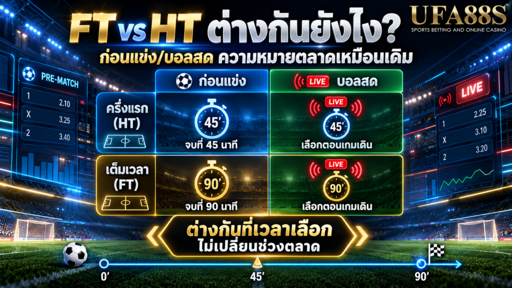ก่อนแข่งกับบอลสดเปลี่ยนเวลาที่เลือก แต่ไม่เปลี่ยนความหมายของช่วงตลาด