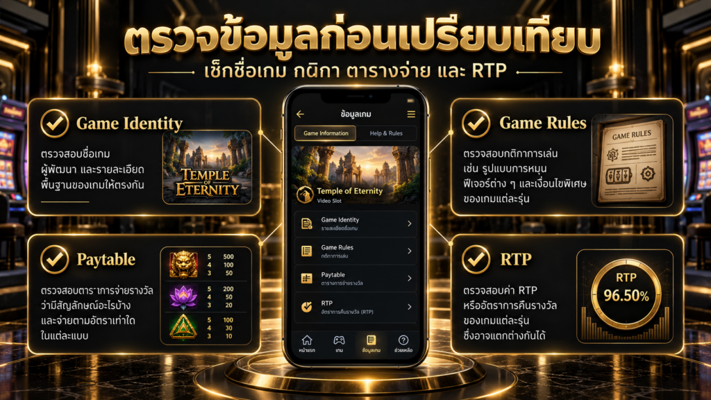 ข้อควรตรวจสอบเมื่อต้องเปรียบเทียบชื่อเกมสล็อตหลายรายการ