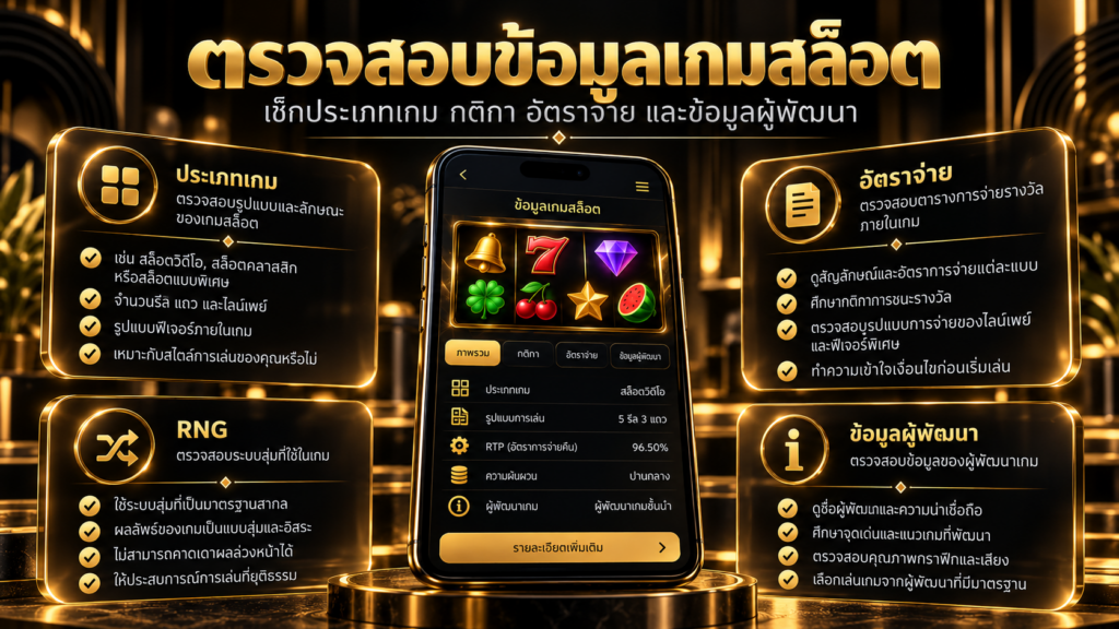 ข้อควรตรวจสอบเมื่อศึกษารายละเอียด เกมสล็อตออนไลน์