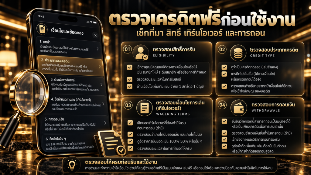 ข้อควรระวังเมื่อคำว่าเครดิตฟรีถูกใช้ในข้อความโปรโมชั่น