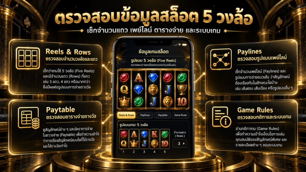 ข้อมูลที่ควรตรวจสอบก่อนเชื่อรายละเอียด สล็อต 5 วงล้อ