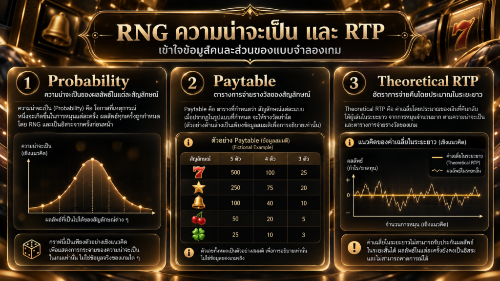 ความน่าจะเป็น ตารางจ่าย และ RTP เชื่อมโยงกันอย่างไร