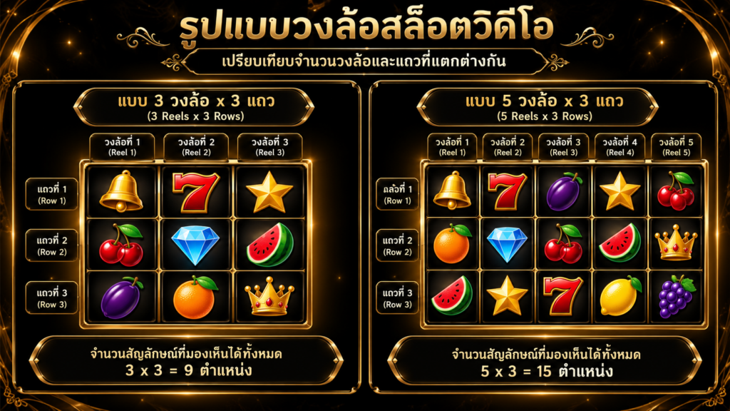 จำนวนวงล้อและแถวใน สล็อตวิดีโอ มีความหลากหลายแค่ไหน