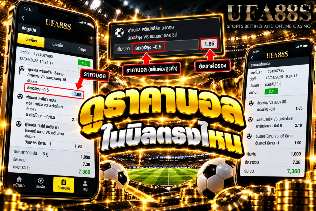 ดูราคาบอลในบิลตรงไหน ตรวจค่าน้ำ ราคา และยอดจ่ายในหน้าบิลให้ครบ
