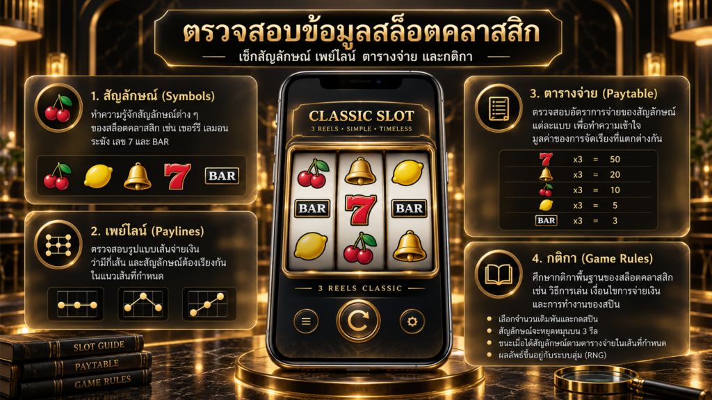 ตรวจสอบข้อมูลใดก่อนเชื่อรายละเอียดสล็อตคลาสสิก