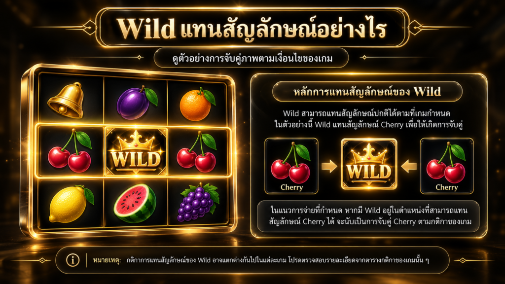 ตัวอย่างชุดภาพที่ Wild อาจใช้แทนสัญลักษณ์ทั่วไป