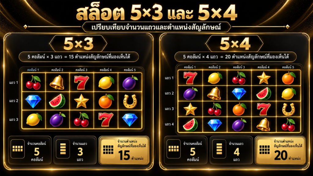 ตารางห้าวงล้อสามแถวและสี่แถวมีจุดต่างที่ควรรู้