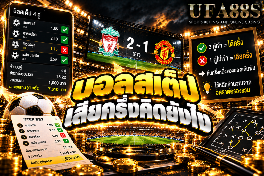 บอลสเต็ปเสียครึ่งคิดยังไง ผลเสียครึ่งจะหักเงินบางส่วน และส่งผลต่อยอดรวมของบิล