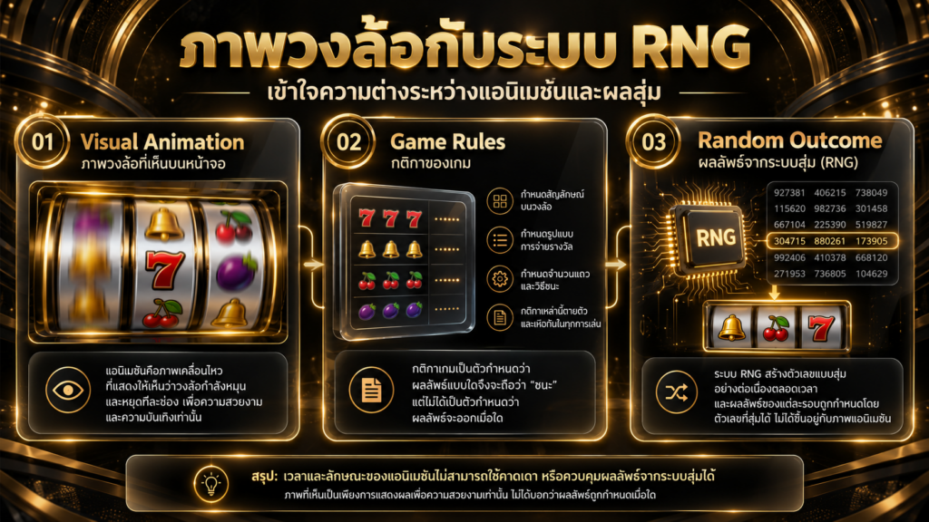 ภาพวงล้อเคลื่อนไหวเกี่ยวข้องกับการสุ่ม RNG เพียงใด
