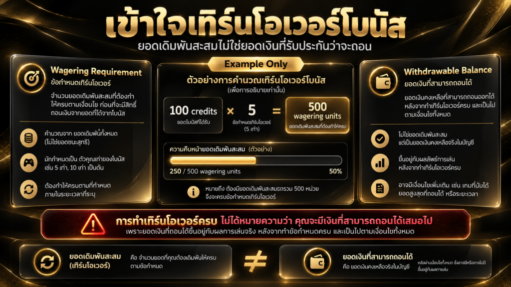 ยอดเทิร์นโอเวอร์ทำให้เครดิตฟรีถอนได้เมื่อใด