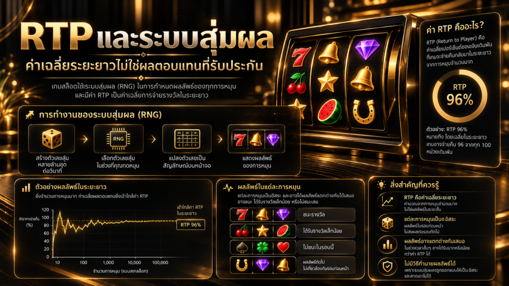 ระบบสุ่มผลและค่า RTP บอกอะไรเกี่ยวกับเกมสล็อต