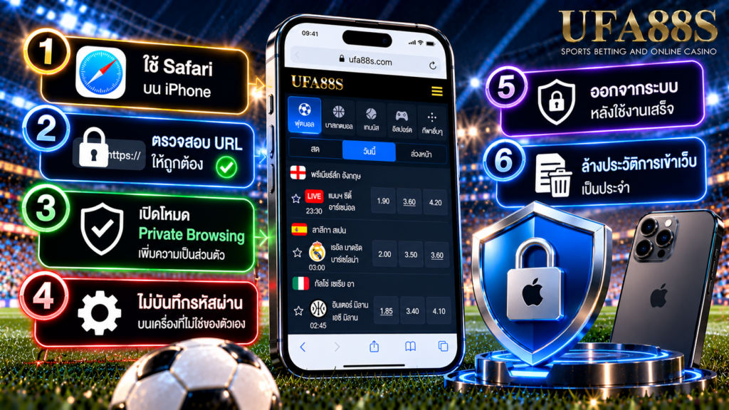 รักษาข้อมูลบัญชีและความเป็นส่วนตัวเมื่อเปิดเว็บบน iPhone