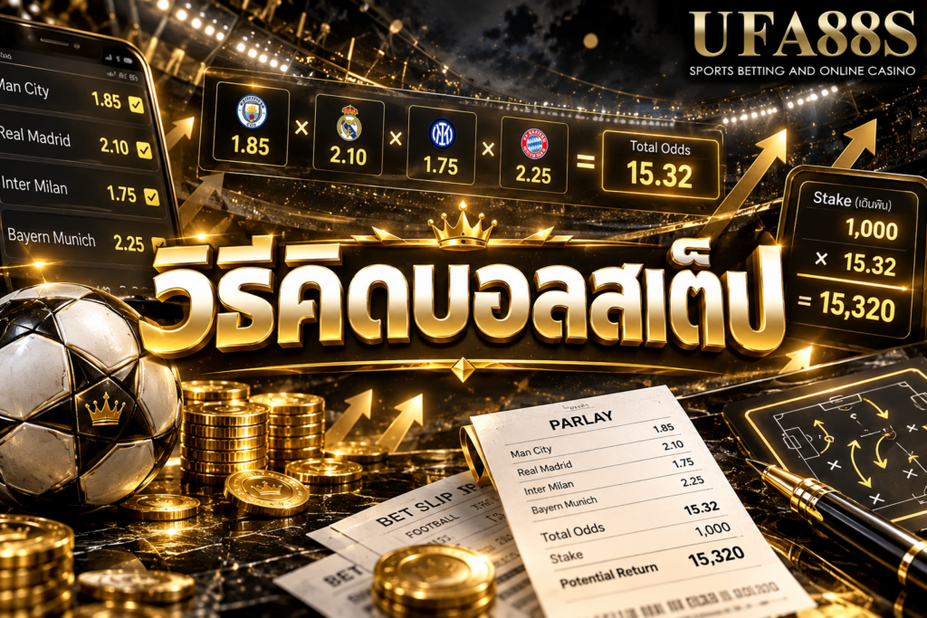 วิธีคิดบอลสเต็ป คำนวณจากราคาทุกคู่รวมกัน และต้องดูผลทั้งบิลให้ครบ