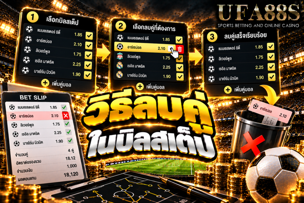 วิธีลบคู่ในบิลสเต็ป ตรวจรายการในบิลแล้วลบคู่ที่ไม่ต้องการก่อนกดยืนยัน