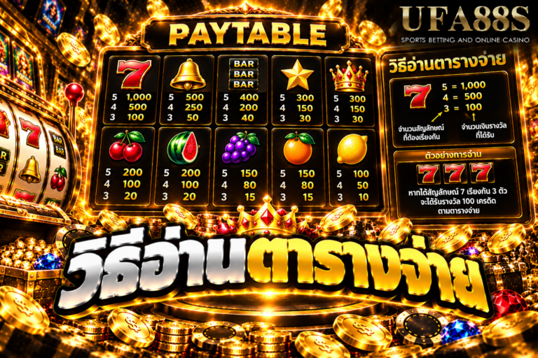 วิธีอ่านตารางจ่าย เข้าใจสัญลักษณ์และอัตราจ่ายก่อนเริ่มเล่น