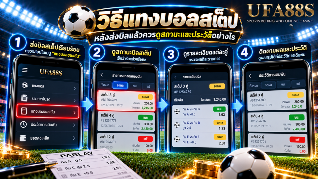 วิธีแทงบอลสเต็ป หลังส่งบิลแล้วควรดูสถานะและประวัติอย่างไร