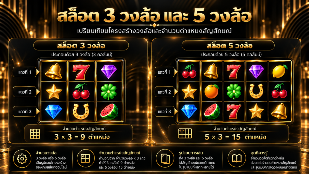 สล็อตสามวงล้อกับสล็อตห้าวงล้อต่างกันตรงไหน
