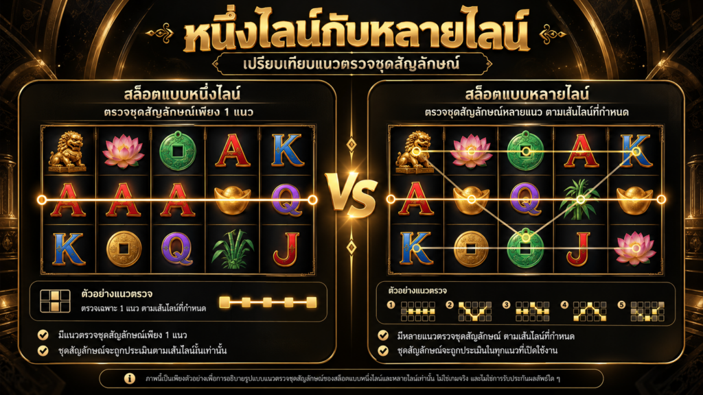 สล็อตไลน์เดียวกับสล็อตหลายไลน์ต่างกันที่วิธีประเมินผลใด