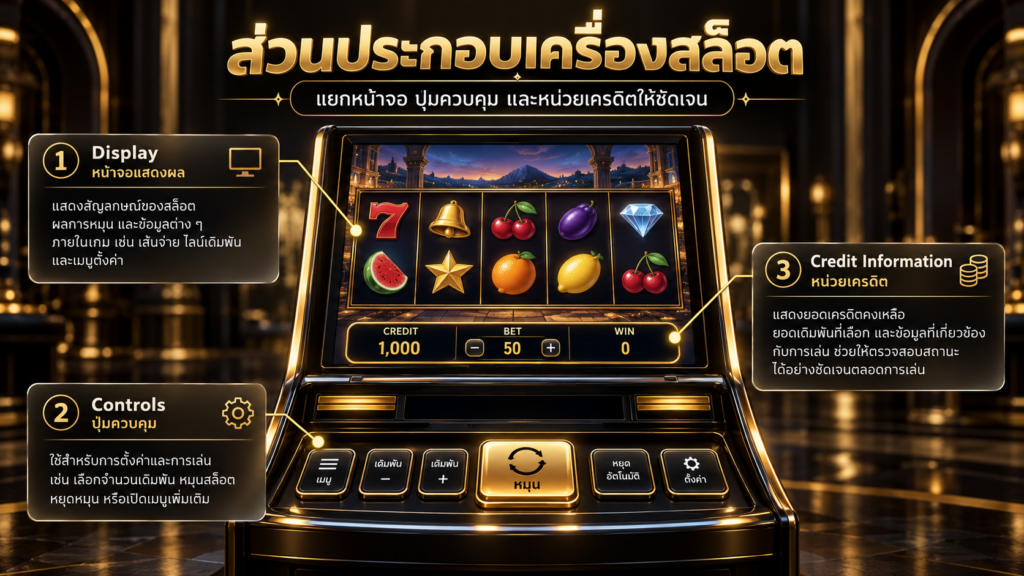 ส่วนประกอบบนตู้สล็อตมีหน้าที่แตกต่างกันอย่างไร