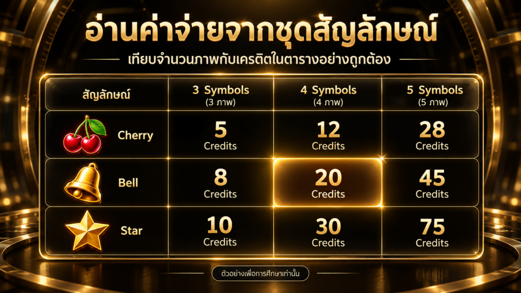 อ่านค่ารางวัลจากตารางอย่างไรโดยไม่สับสนแถวกับคอลัมน์