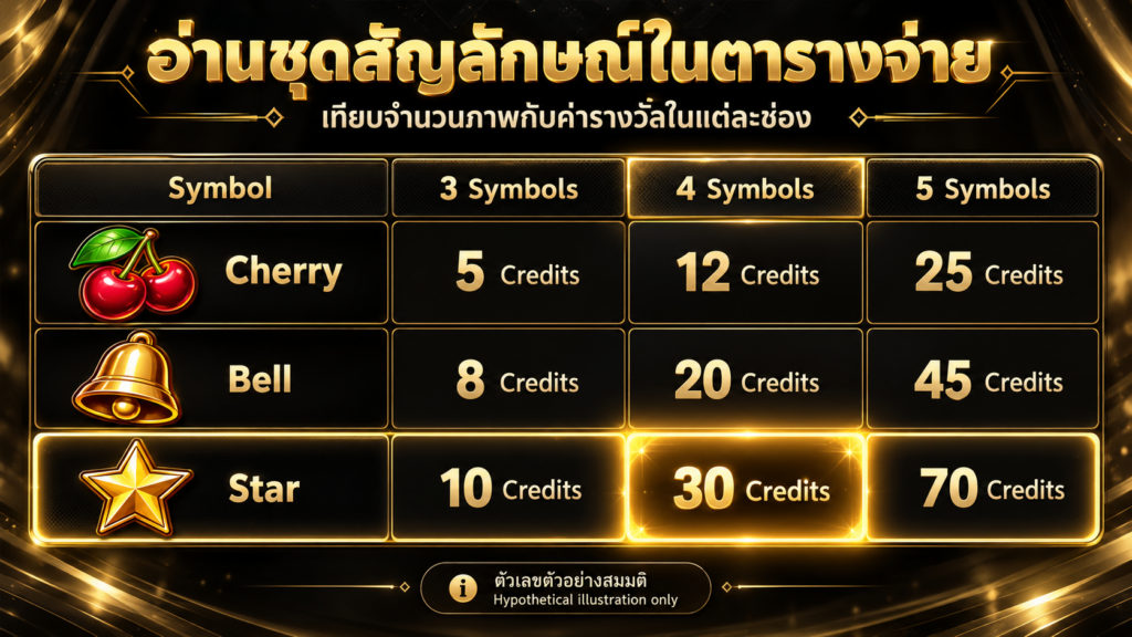 อ่านแถวสัญลักษณ์และคอลัมน์จำนวนที่ตรงกันอย่างไร