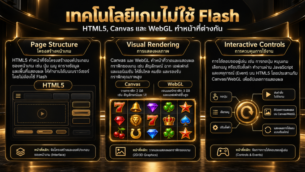 เกมที่ไม่ใช้ Flash นำเทคโนโลยีใดมาแสดงวงล้อแทน
