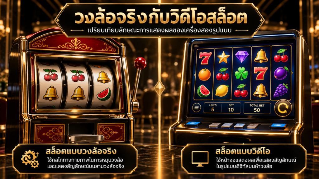 เครื่องแบบวงล้อจริงกับวิดีโอสล็อตต่างกันตรงไหน