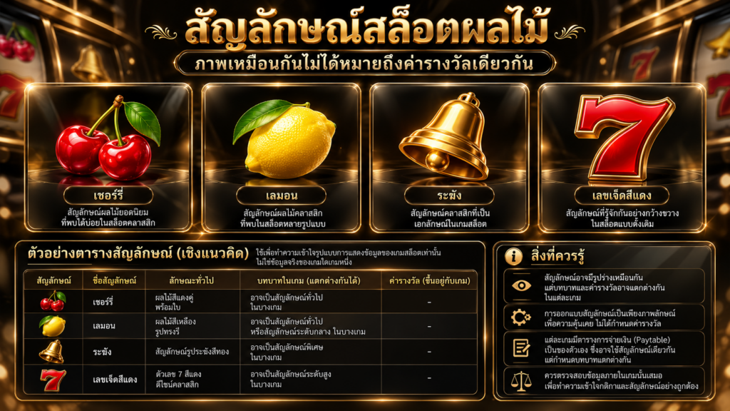 เชอร์รี มะนาว ระฆัง และเลขเจ็ดมีหน้าที่เหมือนกันหรือไม่