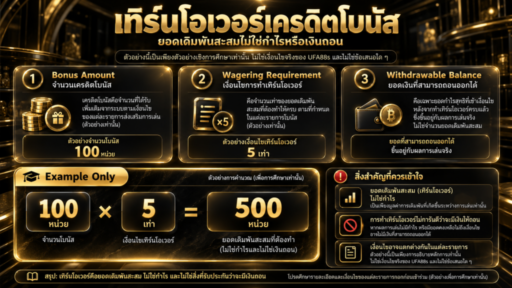 เทิร์นโอเวอร์ของเครดิตโบนัสคำนวณจากอะไรและมีข้อจำกัดใด