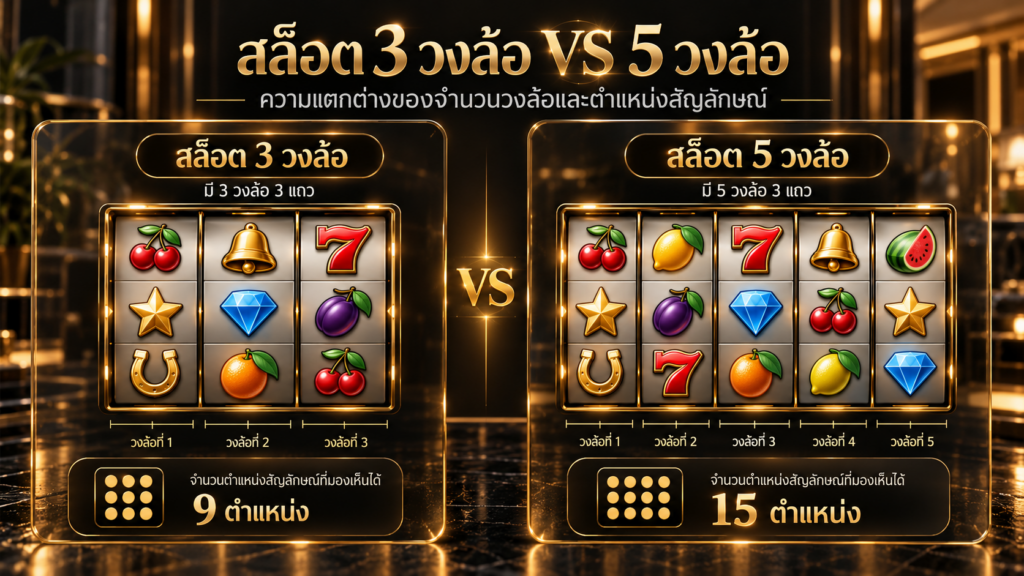 เปรียบเทียบสล็อตสามวงล้อกับสล็อตห้าวงล้อในเชิงโครงสร้าง